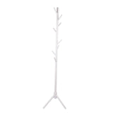 Clothes Tree Solid Wood Round Corner Simple Fashionable Beautiful Coat Hanger for Living Room White