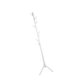 Clothes Tree Solid Wood Round Corner Simple Fashionable Beautiful Coat Hanger for Living Room White - Top-Down View