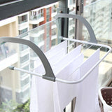 Portable Clothes Drying Rack Multipurpose Collapsible Hanging Drying Rack for Balcony Railings Windowsill Grey