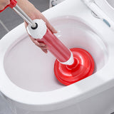 Vacuum Toilet Pipe Plunger Large Suction Cups Quickly Unblock Household Sewer Dredging Plunger Stainless Steel Rod with Small Head