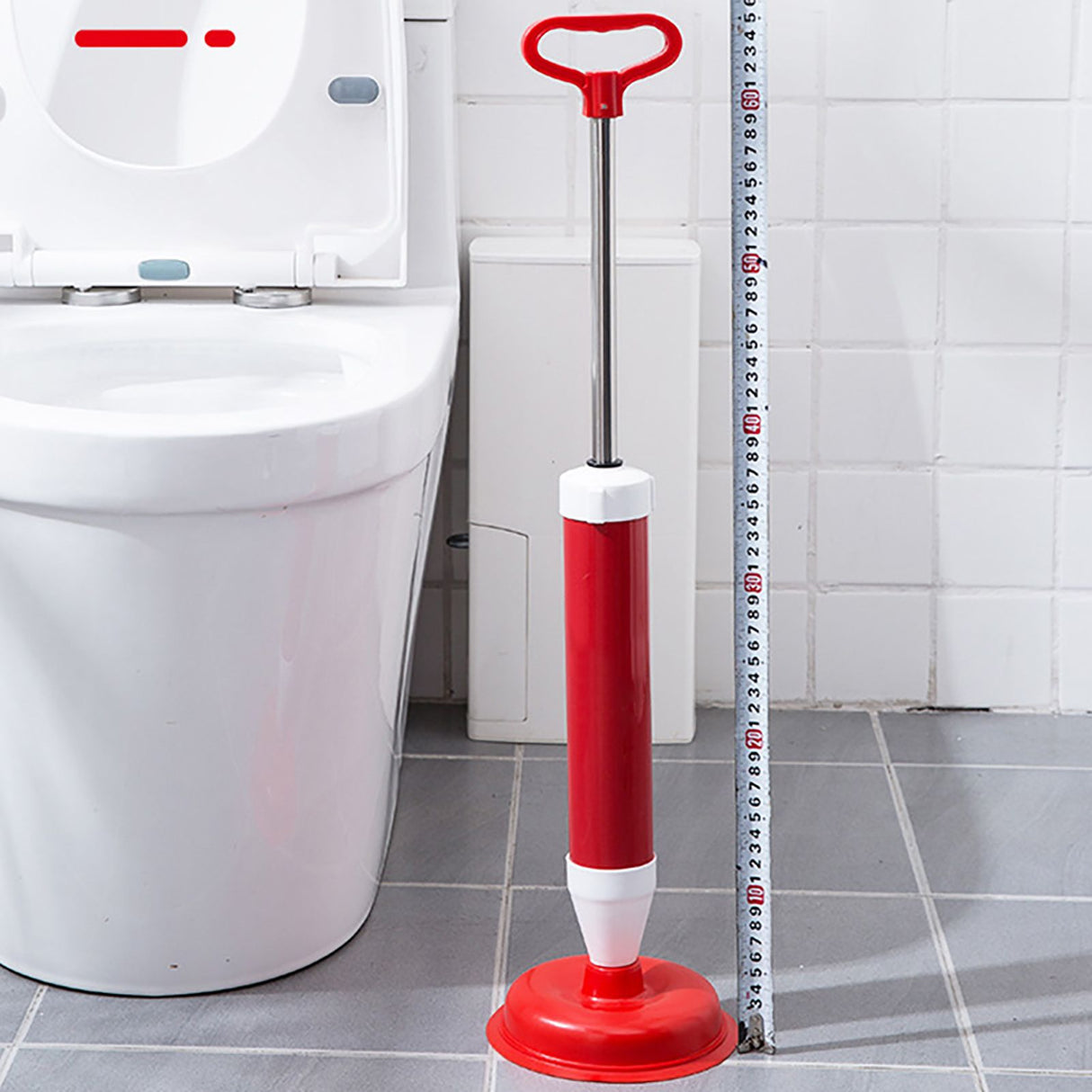 Vacuum Toilet Pipe Plunger Large Suction Cups Quickly Unblock Household Sewer Dredging Plunger Stainless Steel Rod with Small Head