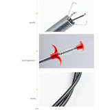 Flexible Sink Grabber Reacher Picker with 4 Claws Sewer Dredging Drain Clog Remove Tool for Home Kitchen Toilet Litter 0.6m/1.97ft