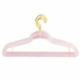 10Pcs Clothes Hangers Plastic 40cm Glitter Transparent Crystal Seamless Clothes Racks for Closet Wardrobe Red Glitter
