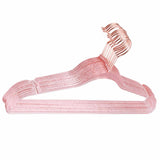 10Pcs Clothes Hangers Plastic 40cm Glitter Transparent Crystal Seamless Clothes Racks for Closet Wardrobe Red Glitter - Close-Up Angle