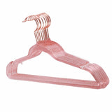 10Pcs Clothes Hangers Plastic 40cm Glitter Transparent Crystal Seamless Clothes Racks for Closet Wardrobe Red Glitter - Low Angle