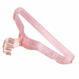 10Pcs Clothes Hangers Plastic 40cm Glitter Transparent Crystal Seamless Clothes Racks for Closet Wardrobe Red Glitter