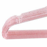 10Pcs Clothes Hangers Plastic 40cm Glitter Transparent Crystal Seamless Clothes Racks for Closet Wardrobe Red Glitter