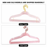 10Pcs Clothes Hangers Plastic 40cm Glitter Transparent Crystal Seamless Clothes Racks for Closet Wardrobe Red Glitter - Extra Image