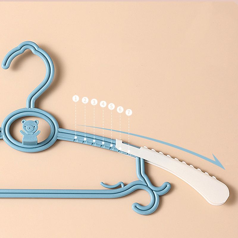 Children Hanger Plastic Lovely Adjustable High Toughness Non Slip Clothes Hanger for Kids Nordic Blue