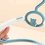 Children Hanger Plastic Lovely Adjustable High Toughness Non Slip Clothes Hanger for Kids Nordic Blue - Top-Down View