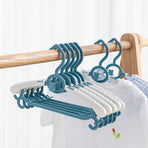 Children Hanger Plastic Lovely Adjustable High Toughness Non Slip Clothes Hanger for Kids Nordic Blue