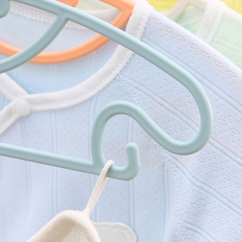 10PCS Kids Storage Hangers Plastic Thicken Bow Knot Coat Drying Hanger for Toddler Baby Blue