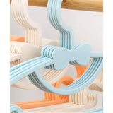 10PCS Kids Storage Hangers Plastic Thicken Bow Knot Coat Drying Hanger for Toddler Baby Blue