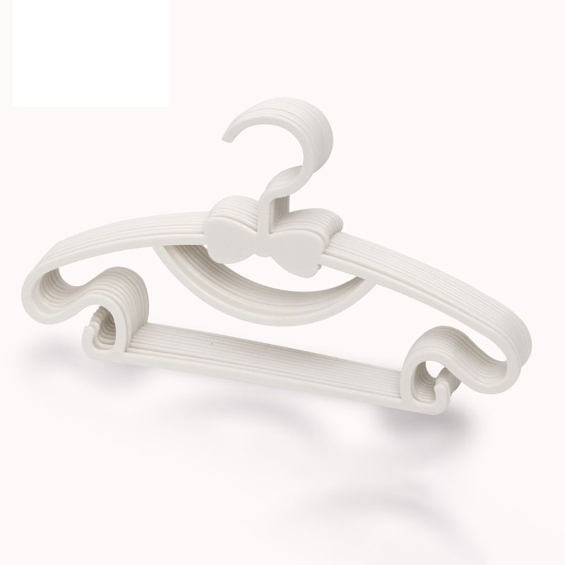 10PCS Kids Storage Hangers Plastic Thicken Bow Knot Coat Drying Hanger for Toddler Baby White