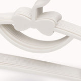 10PCS Kids Storage Hangers Plastic Thicken Bow Knot Coat Drying Hanger for Toddler Baby White - Top-Down View