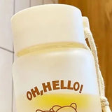 Kids Water Bottle Cute Cartoon Printing Handle Design Healthy Odorless Good Sealing Students Water Cup Hug Bear