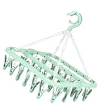 32 Clip Folding Hanger 360 Degree Rotation Household Laundry Clip Rack with Windproof Lock Drying Rack Green C0NCN - Side View
