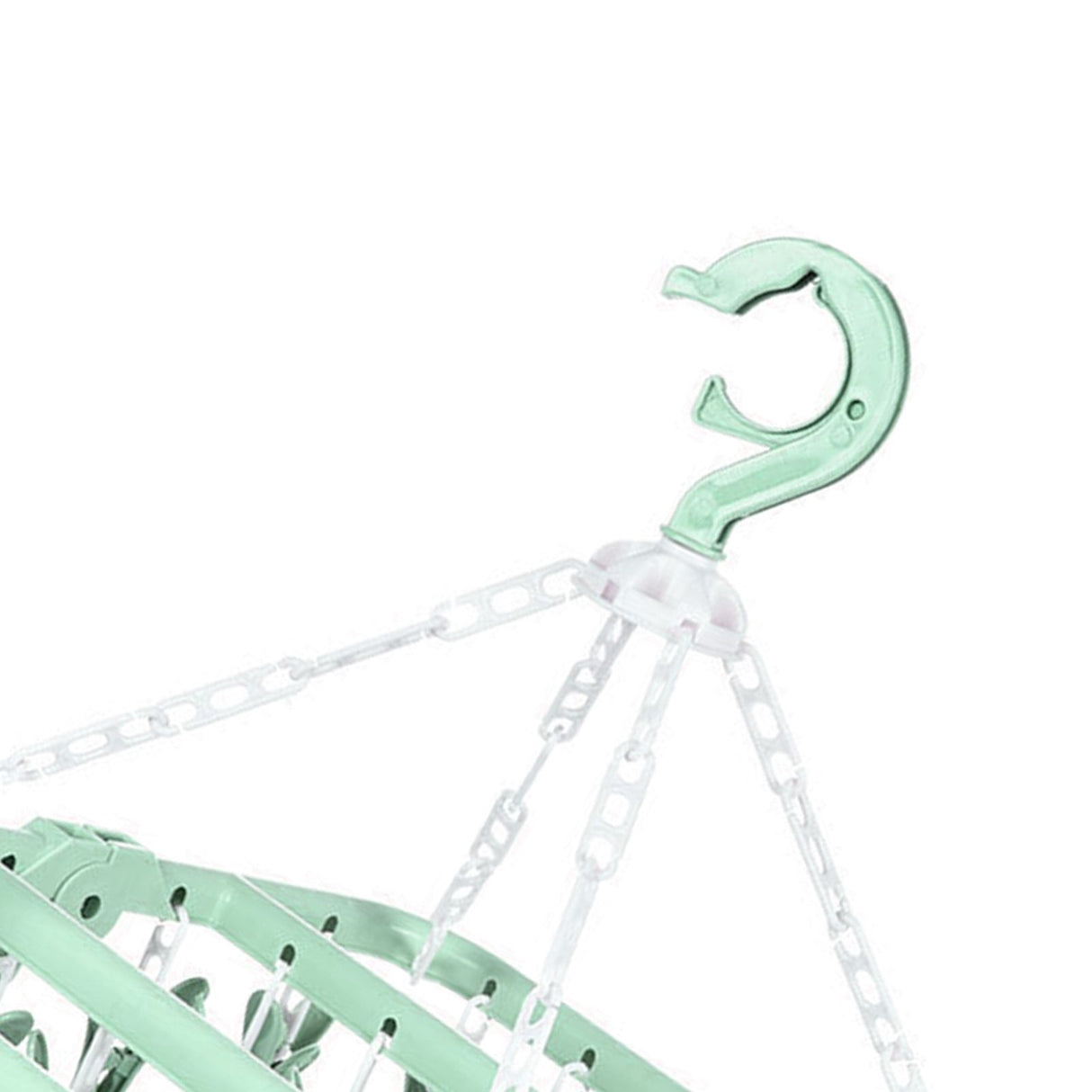 32 Clip Folding Hanger 360 Degree Rotation Household Laundry Clip Rack with Windproof Lock Drying Rack Green C0NCN