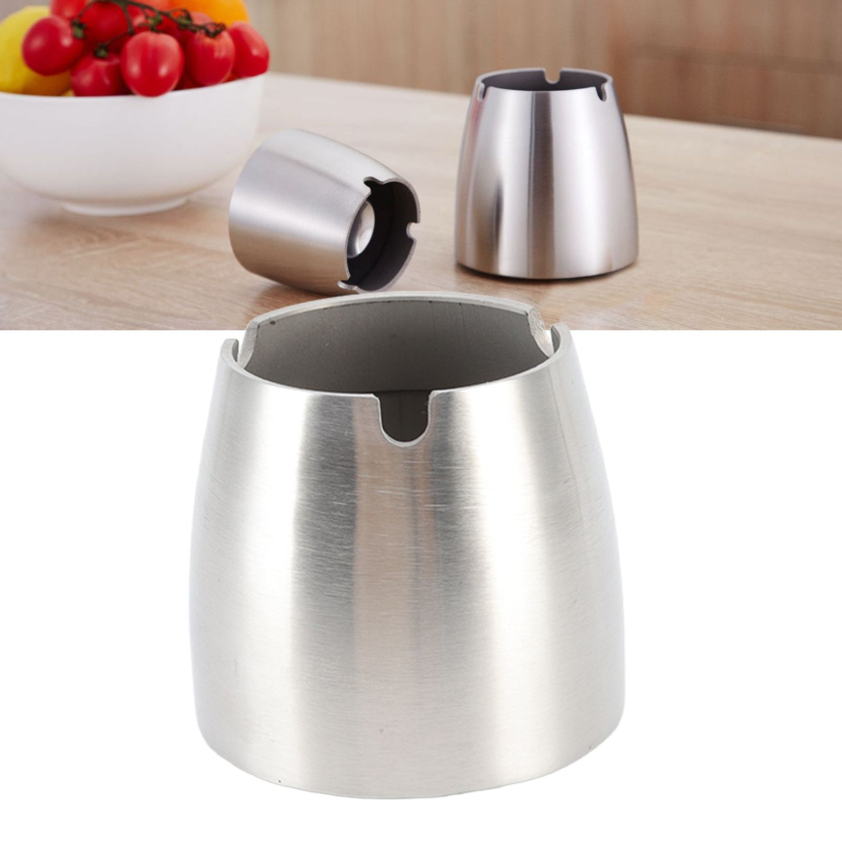 Ashtray Thickened Stainless Steel Rust and Corrosion Protection Home Metal Cone Cigarette Ashtray for Home Office Patio
