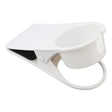 Cup Holder Clip Desk Side Glass Mug Bottle Clamp Stand Plastic for Home Office Storage White - Top-Down View