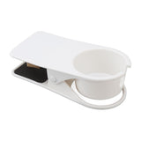 Cup Holder Clip Desk Side Glass Mug Bottle Clamp Stand Plastic for Home Office Storage White