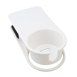 Cup Holder Clip Desk Side Glass Mug Bottle Clamp Stand Plastic for Home Office Storage White