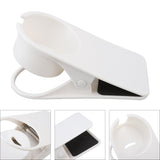 Cup Holder Clip Desk Side Glass Mug Bottle Clamp Stand Plastic for Home Office Storage White