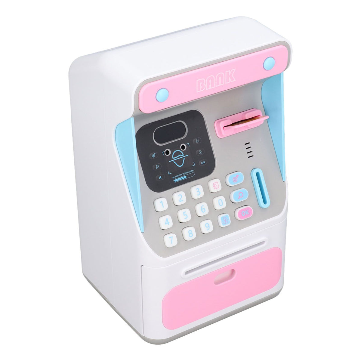 Kids ATM Savings Money Bank Large Capacity Password Safe Face Recognition Money Bank Machine for Kids