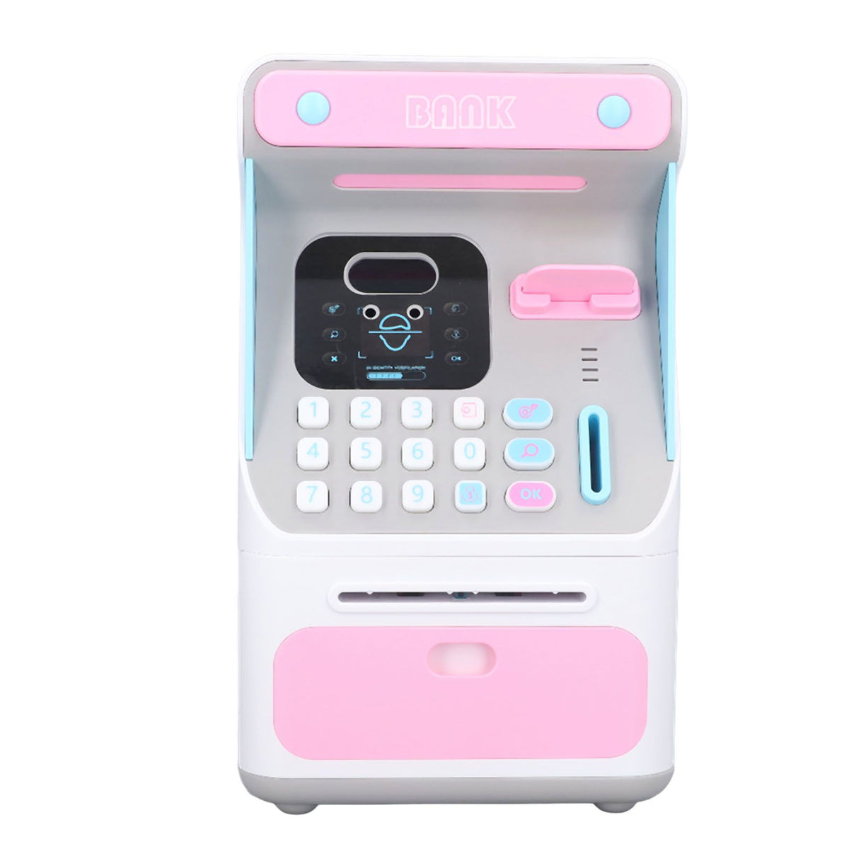 Kids ATM Savings Money Bank Large Capacity Password Safe Face Recognition Money Bank Machine for Kids