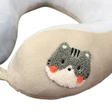 Neck Pillow Cute Animal High Resiliency U Shaped Headrest Airplane Pillow for Travel Office Cat About 30x30cm/11.8x11.8in