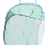 Collapsible Laundry Bag Foldable Laundry Hamper Large Laundry Basket Mesh Wall Mounted for Bathroom with Hook Green Tree - Side View