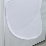 Collapsible Laundry Bag Foldable Laundry Hamper Large Laundry Basket Mesh Wall Mounted for Bathroom with Hook White Mesh