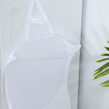 Collapsible Laundry Bag Foldable Laundry Hamper Large Laundry Basket Mesh Wall Mounted for Bathroom with Hook White Mesh