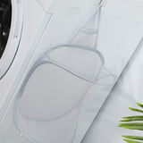 Collapsible Laundry Bag Foldable Laundry Hamper Large Laundry Basket Mesh Wall Mounted for Bathroom with Hook Grey Mesh