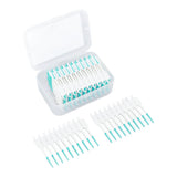 Interdental Brush Disposable Soft Silicone Head Portable Floss Toothpick Brush with Case for Oral Care 200pcs Mint Green
