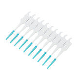 Interdental Brush Disposable Soft Silicone Head Portable Floss Toothpick Brush with Case for Oral Care 200pcs Mint Green