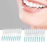 Interdental Brush Disposable Soft Silicone Head Portable Floss Toothpick Brush with Case for Oral Care 200pcs Mint Green