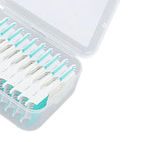Interdental Brush Disposable Soft Silicone Head Portable Floss Toothpick Brush with Case for Oral Care 200pcs Mint Green - Extra Image