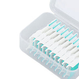 Interdental Brush Disposable Soft Silicone Head Portable Floss Toothpick Brush with Case for Oral Care 200pcs Mint Green - Extra Image