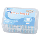 Interdental Brush Disposable Soft Silicone Head Portable Floss Toothpick Brush with Case for Oral Care 200pcs Blue - Rear View