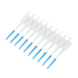 Interdental Brush Disposable Soft Silicone Head Portable Floss Toothpick Brush with Case for Oral Care 200pcs Blue