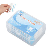 Interdental Brush Disposable Soft Silicone Head Portable Floss Toothpick Brush with Case for Oral Care 200pcs Blue