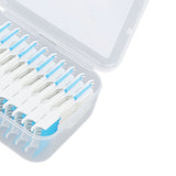 Interdental Brush Disposable Soft Silicone Head Portable Floss Toothpick Brush with Case for Oral Care 200pcs Blue