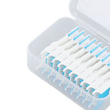 Interdental Brush Disposable Soft Silicone Head Portable Floss Toothpick Brush with Case for Oral Care 200pcs Blue - Extra Image