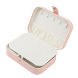 Jewelry Case Portable Beautiful Pink Necklace Ring Ear Stud Storage Box Adjustment Leather Travel Jewelry Case with Lock