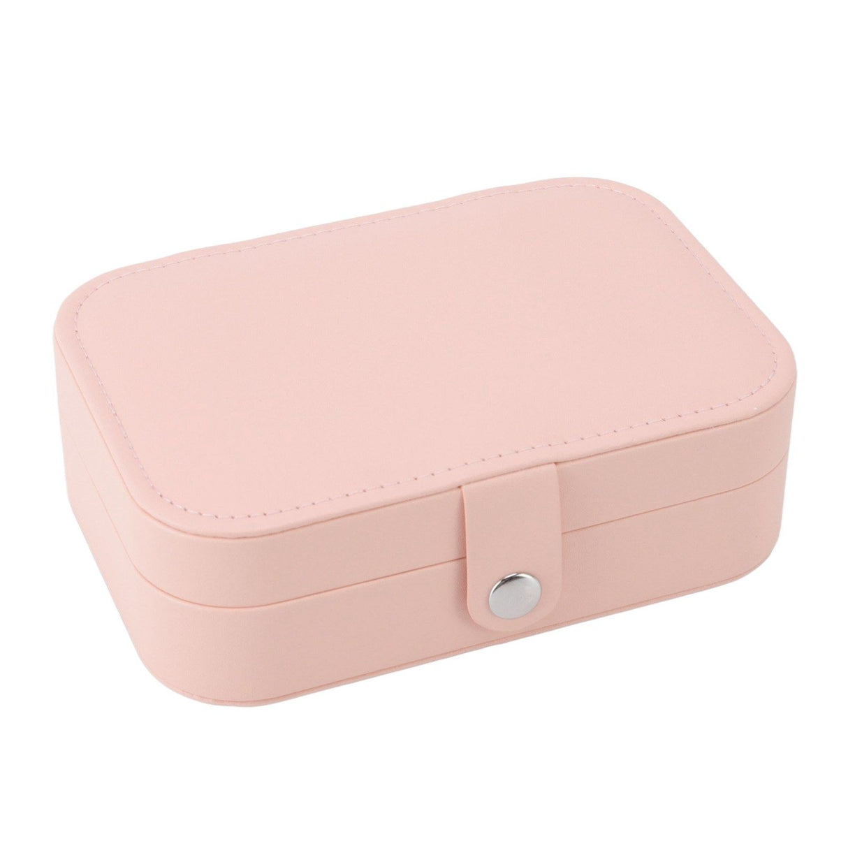 Jewelry Case Portable Beautiful Pink Necklace Ring Ear Stud Storage Box Adjustment Leather Travel Jewelry Case with Lock