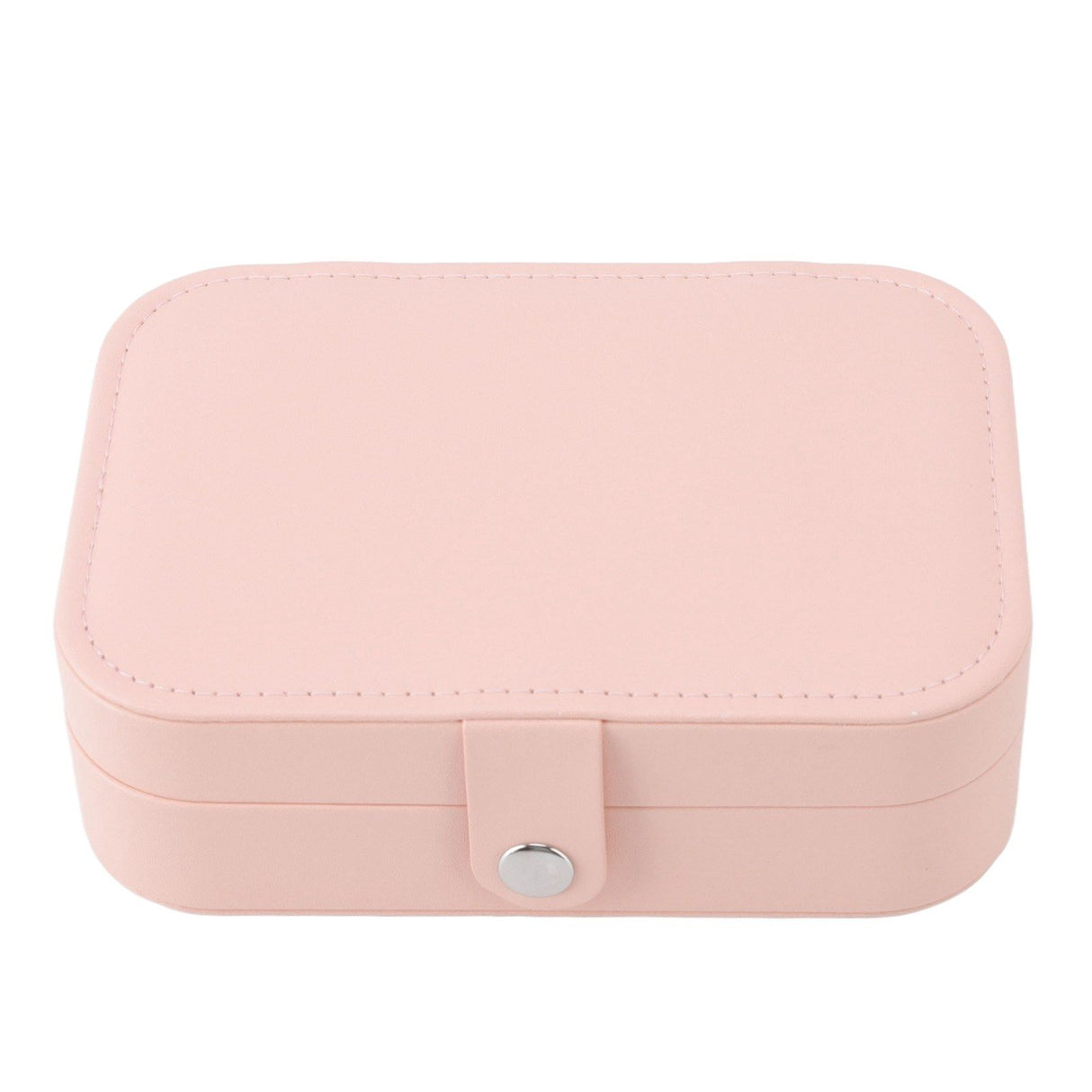 Jewelry Case Portable Beautiful Pink Necklace Ring Ear Stud Storage Box Adjustment Leather Travel Jewelry Case with Lock