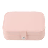 Jewelry Case Portable Beautiful Pink Necklace Ring Ear Stud Storage Box Adjustment Leather Travel Jewelry Case with Lock