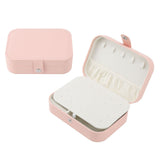 Jewelry Case Portable Beautiful Pink Necklace Ring Ear Stud Storage Box Adjustment Leather Travel Jewelry Case with Lock