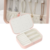 Jewelry Case Portable Beautiful Pink Necklace Ring Ear Stud Storage Box Adjustment Leather Travel Jewelry Case with Lock
